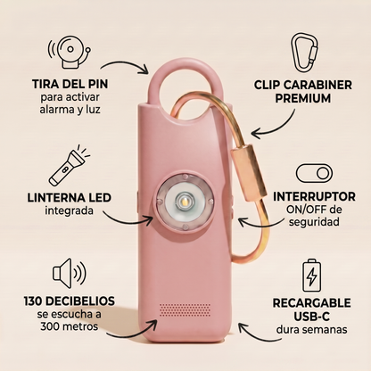 VELA Alarma Personal — 130dB con LED